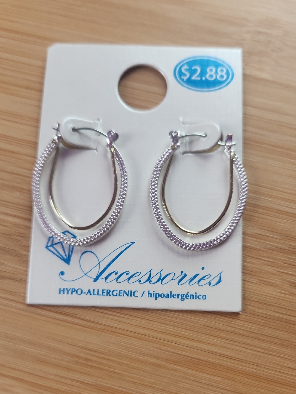 10/​$20 Layered U-Hoop Earrings – Textured Silver & Gold Plated Mixed Metal*A5